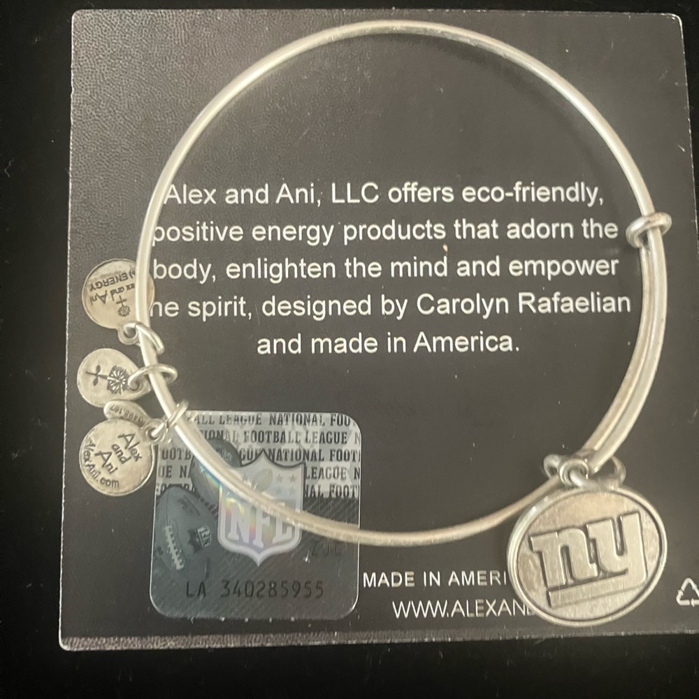 Alex and Ani Silver NFL NY Giants Bracelet